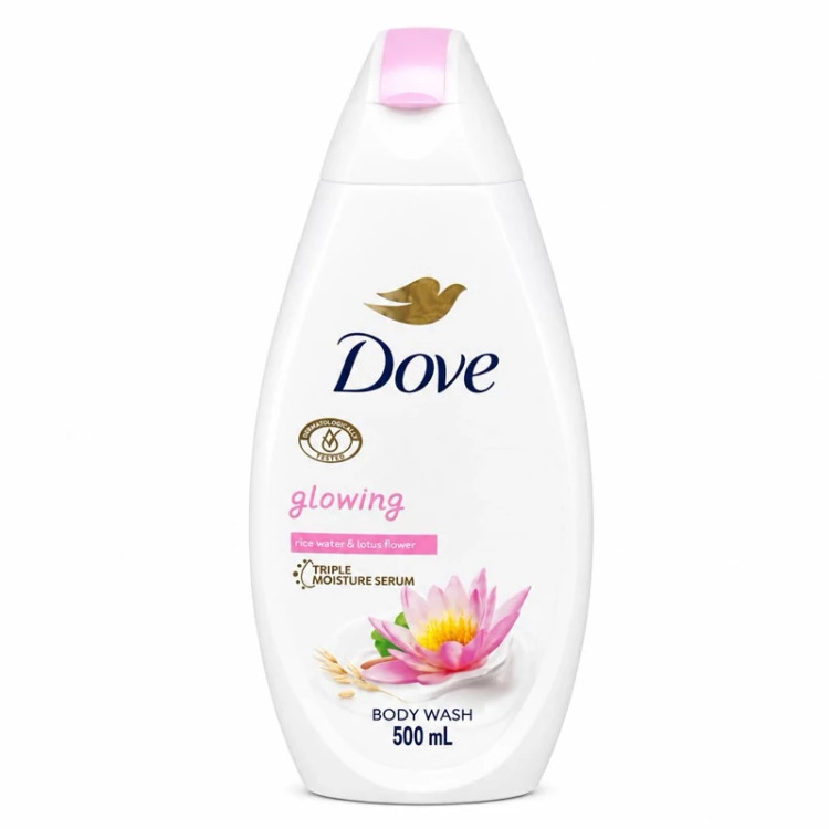 شامپو بدن داو Dove با رایحه گل نیلوفر آبی و برنج