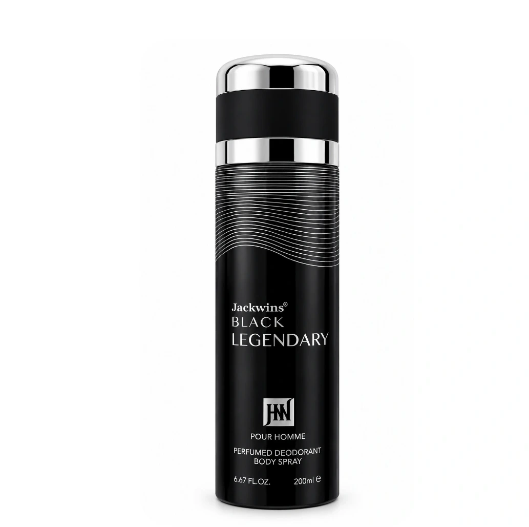 اسپری بدن مردانه Jackwins مدل Black Legendary جک وینز بلک لجندری