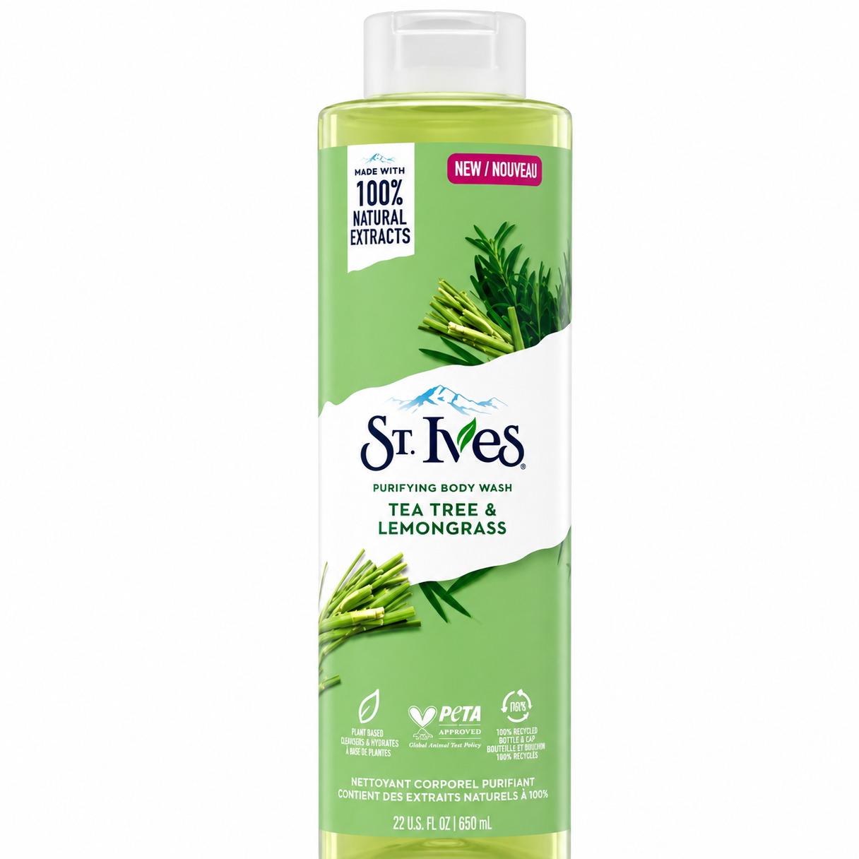 شامپو بدن استیوز St. Ives مدل Tea Tree & Lemongrass – پاک‌کننده و طراوت‌بخش با رایحه درخت چای و علف لیمو