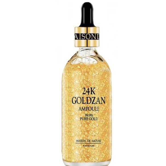 سرم صورت 24K Goldzan آمپول طلای ۲۴ عیار Maison De Nature – آبرسان، روشن‌کننده و کمک‌کننده به استحکام و شادابی پوست