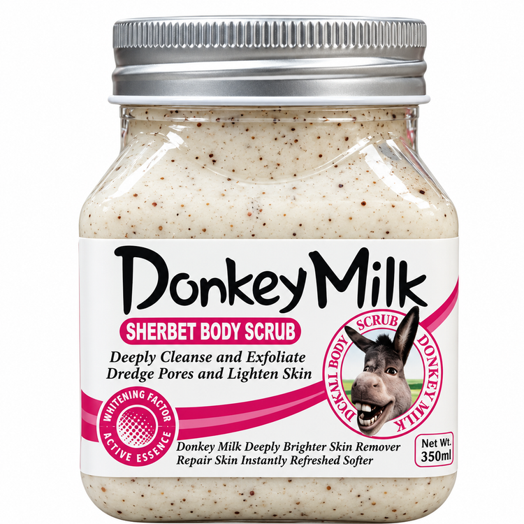 اسکراب بدن شیر الاغ وکالی Wokali مدل Donkey Milk | لایهبردار، پاککننده و روشنکننده پوست