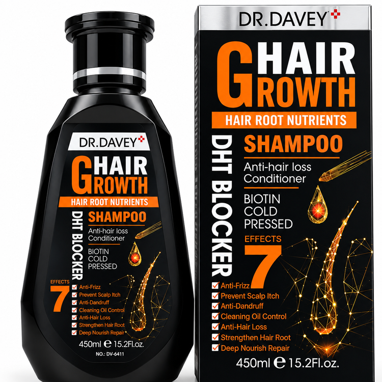 شامپو ضد ریزش و تقویتکننده مو دکتر دیوی Dr. Davey اورجینال مدل Hair Growth هفتکاره حاوی بیوتین 450 میلیلیتر