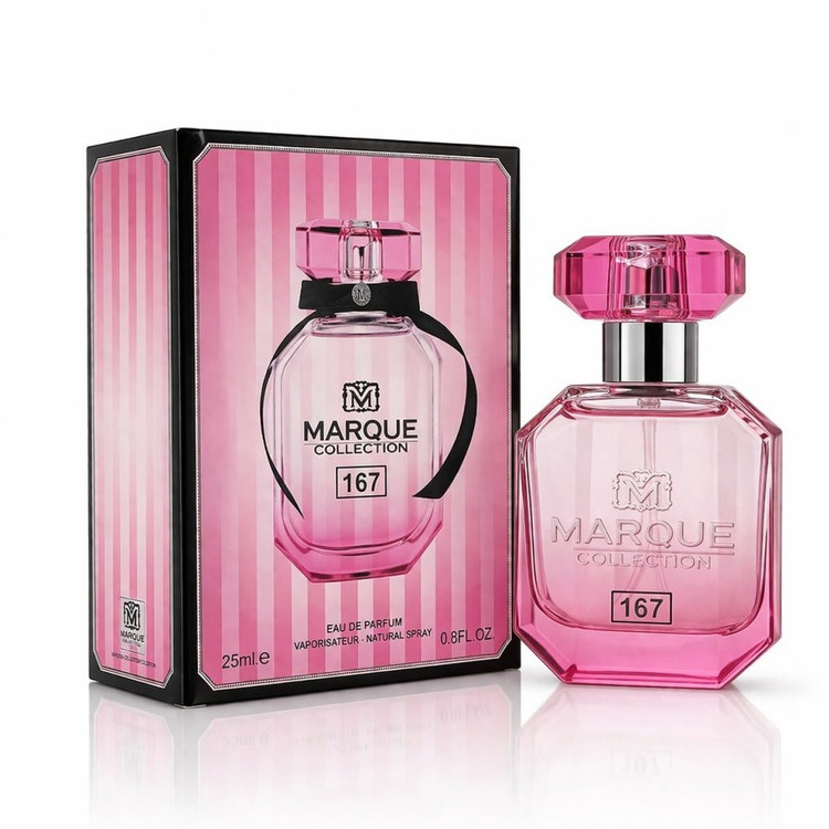ادوپرفیوم زنانه بامب شل ویکتوریا سکرت مارک کالکشن Marque Collection مدل 167 با رایحه خنک و شیرین 25 میلیلیتر