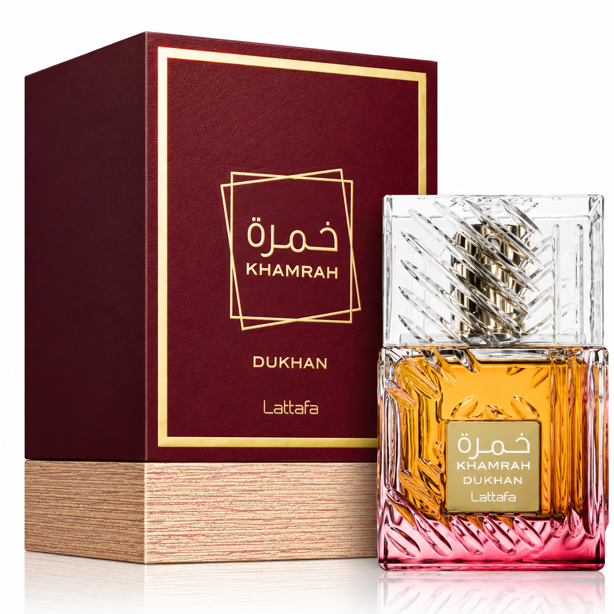 ادوپرفیوم یونیسکس خمره دوخان لطافه Lattafa Khamrah Dukhan مدل Khamrah Dukhan با رایحه گرم، شیرین، دودی و ادویه‌ای 100 میلی‌لیتر