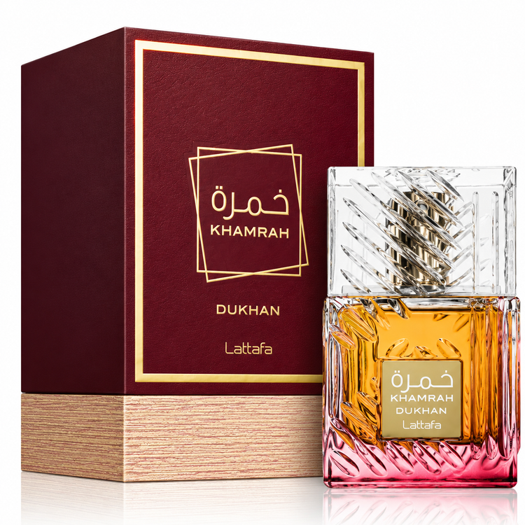 ادوپرفیوم یونیسکس خمره دوخان لطافه Lattafa Khamrah Dukhan مدل Khamrah Dukhan با رایحه گرم، شیرین، دودی و ادویهای 100 میلیلیتر