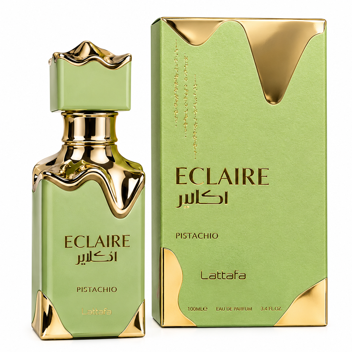 ادوپرفیوم یونیسکس اکلیر پیستاچیو لطافه Lattafa مدل Eclaire Pistachio با رایحه پسته، خامه‌ای و شیرین 100 میلی‌لیتر