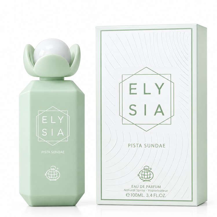 ادوپرفیوم زنانه الیسیا پیستا ساندی فراگرنس ورد Fragrance World مدل Elysia Pista Sundae با رایحه پستهای، شیرین و خامهای 100 میلیلیتر