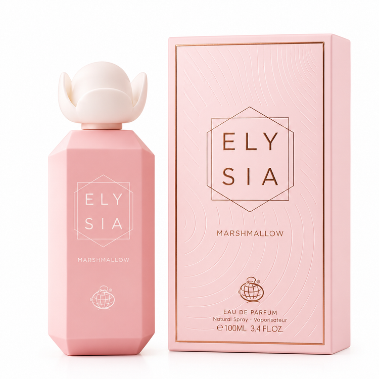 ادوپرفیوم زنانه الیسیا مارشمالو فراگرنس ورد Fragrance World مدل Elysia Marshmallow با رایحه شیرین، پودری و لطیف 100 میلیلیتر