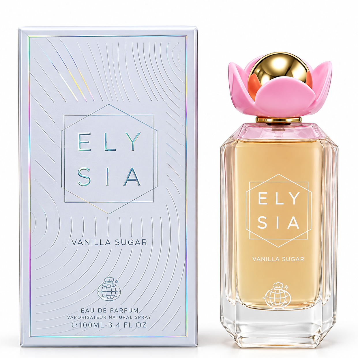 ادوپرفیوم الیسیا وانیلا شوگر فراگرنس ورد Fragrance World مدل Elysia Vanilla Sugar با رایحه شیرین، وانیلی و آبنباتی 100 میلی‌لیتر