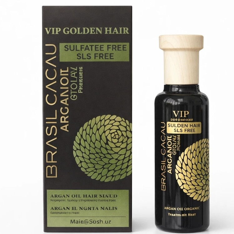 روغن آرگان ترمیمکننده و ضد وز مو وی آی پی گلدن هیر VIP Golden Hair مدل Brasil Cacau با بافت سبک و زودجذب 100 میلیلیتر