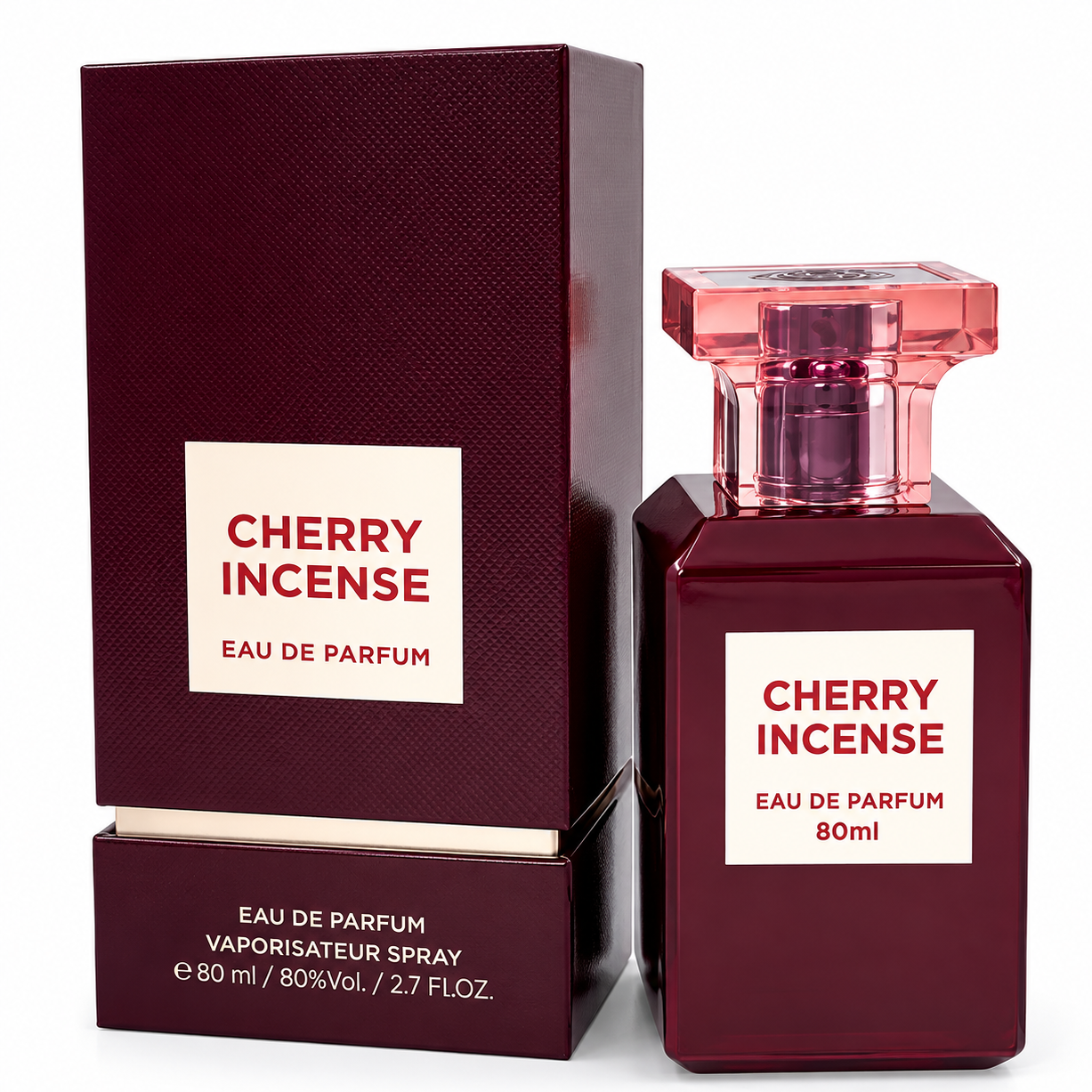 ادکلن چری اینسنس Fragrance World Cherry Incense ادوپرفیوم 80 میل با رایحه گیلاس و چرم