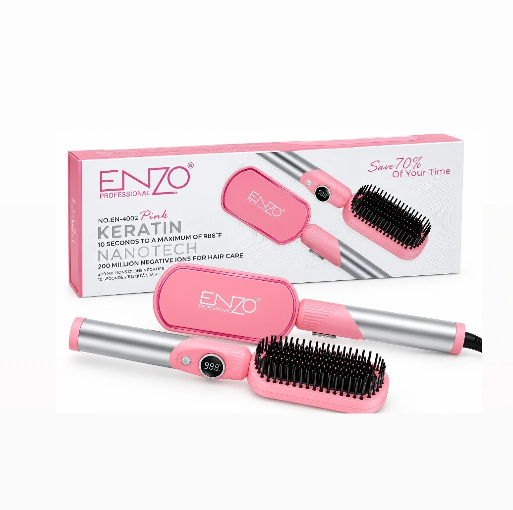 برس حرارتی مو انزو ENZO Professional مدل EN-4002 | گرم‌شدن سریع، یون منفی و نمایشگر دیجیتال