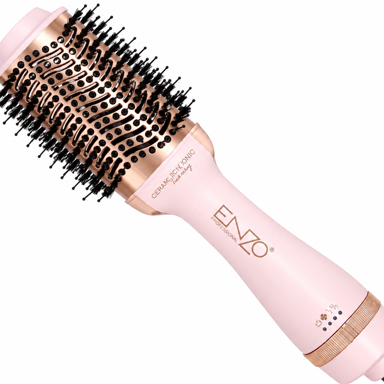 برس سشوار انزو ENZO Professional مدل Rose Gold | خشککن، صافکننده، حجمدهنده و حالتدهنده مو