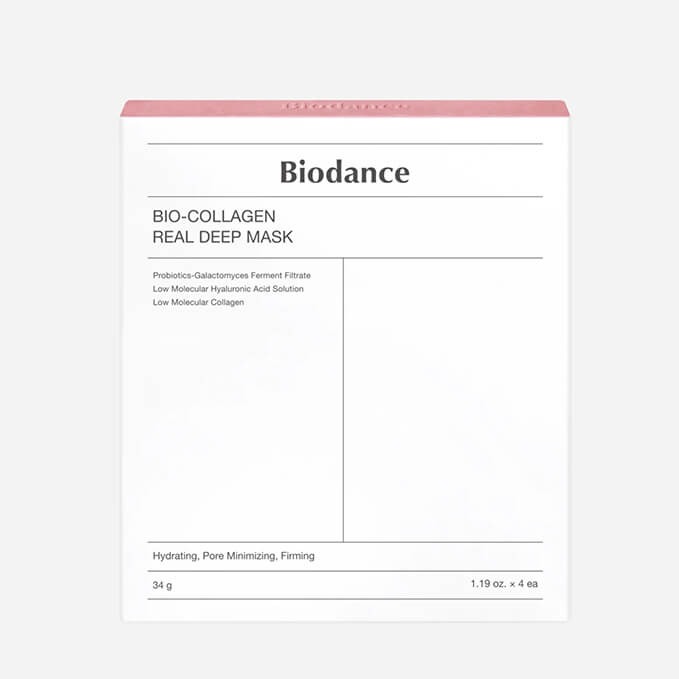 ماسک ورقه‌ای کلاژن بایودنس Biodance Bio-Collagen Real Deep Mask بسته ۴ عددی آبرسان و شفاف‌کننده پوست