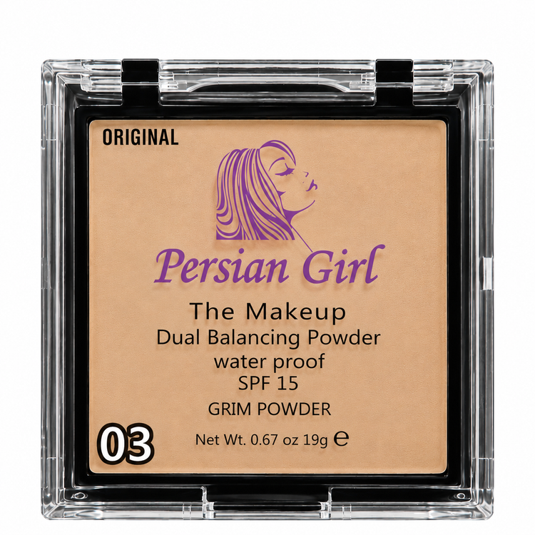 پنکیک دوکاره ضدآب پرشین گرل SPF 15 مدل Dual Balancing Powder شماره 02 و 03 وزن 19 گرم | Persian Girl